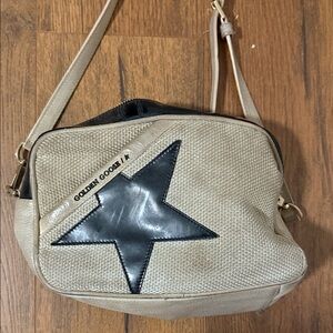 Golden Goose Tan Crossbody Bag with Black Star